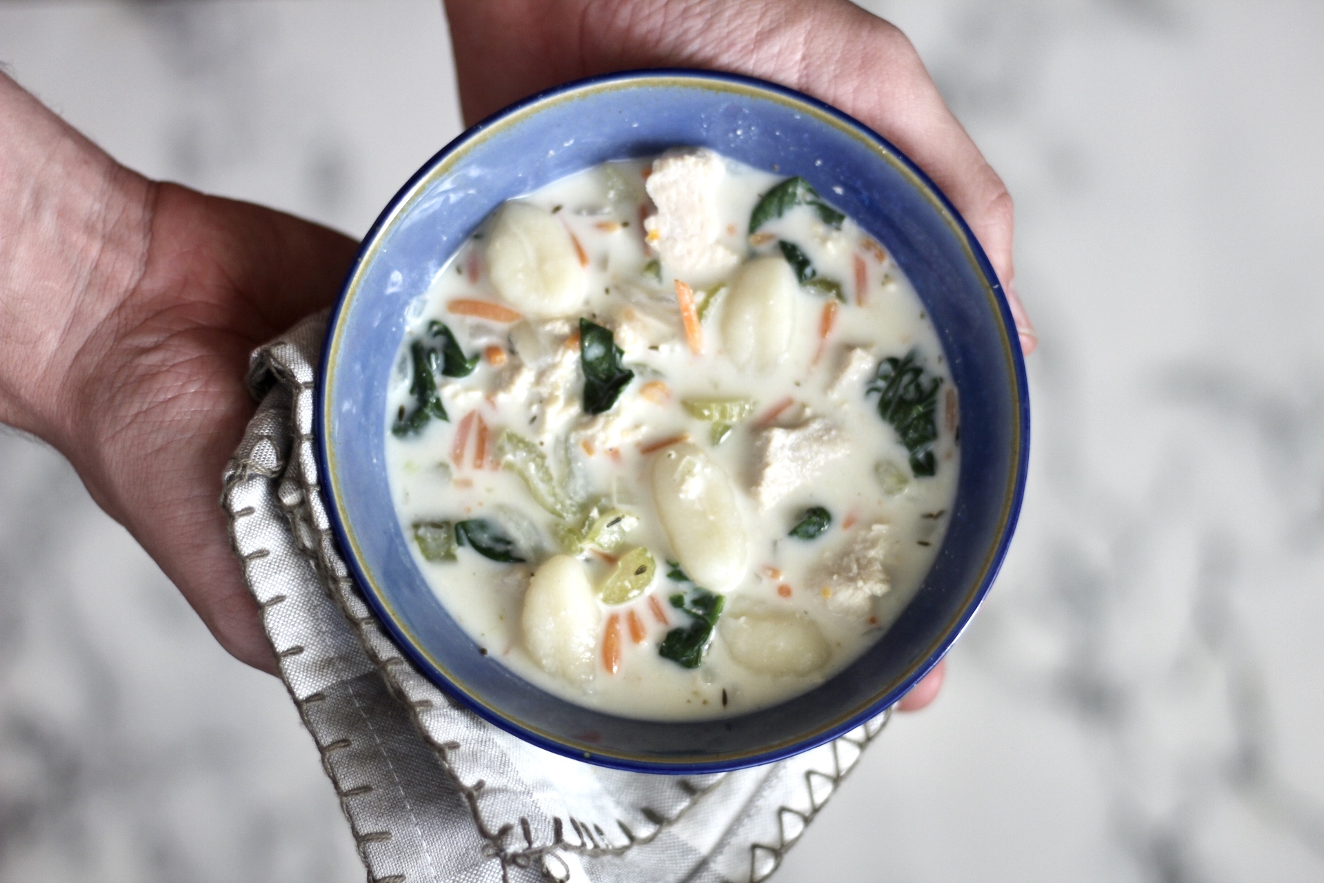 Creamy Chicken Gnocchi Soup (Instant Pot) - Oh Snap Macros